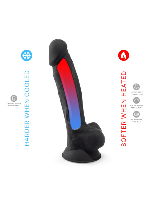 Silexd Dildo Model 1 - Czarne 8" w pudełku