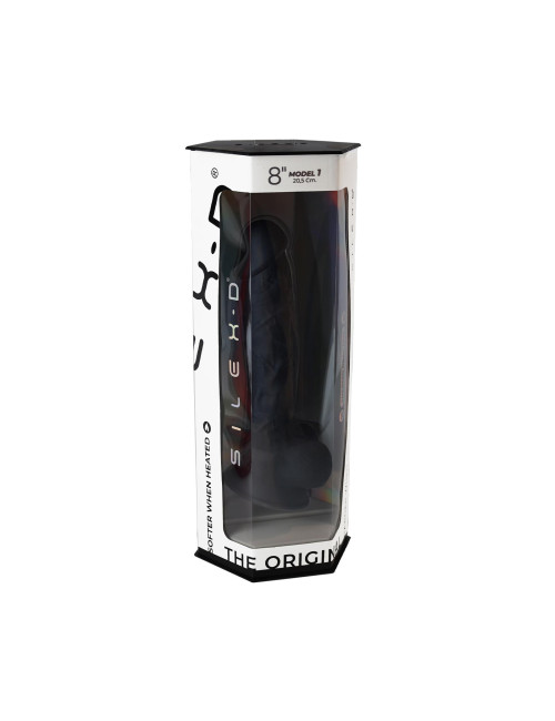 Silexd Dildo Model 1 - Czarne 8" w pudełku