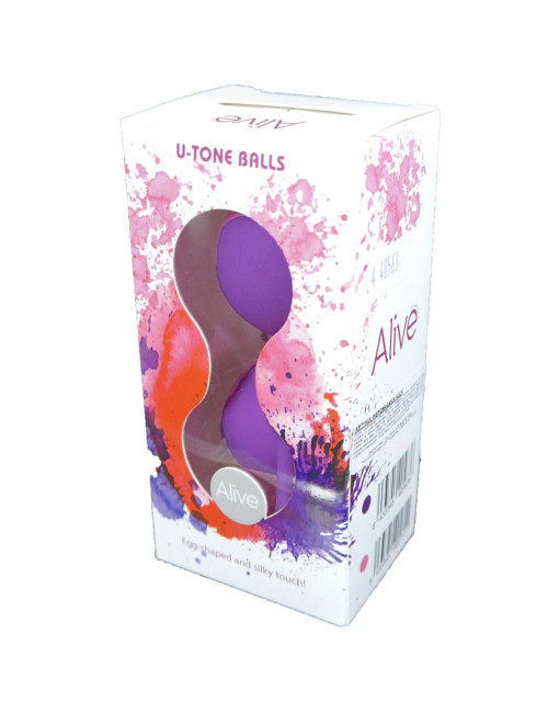 Alive Ball Purple - Kulki dopochwowe bez wibracji z medycznego silikonu