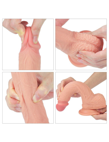 8.5'' Dual layered Platinum Silicone Cock