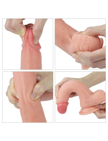8'' Dual layered Platinum Silicone Cock