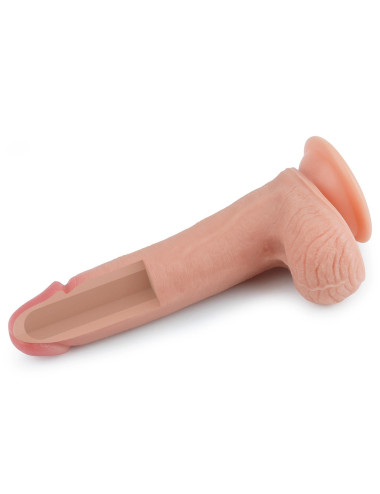 8'' Dual layered Platinum Silicone Cock