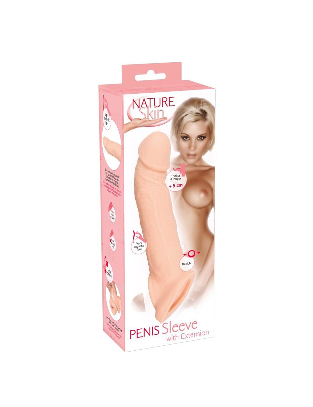 Nature Skin Nasadka na Penisa Przedłużka 21 cm TPE