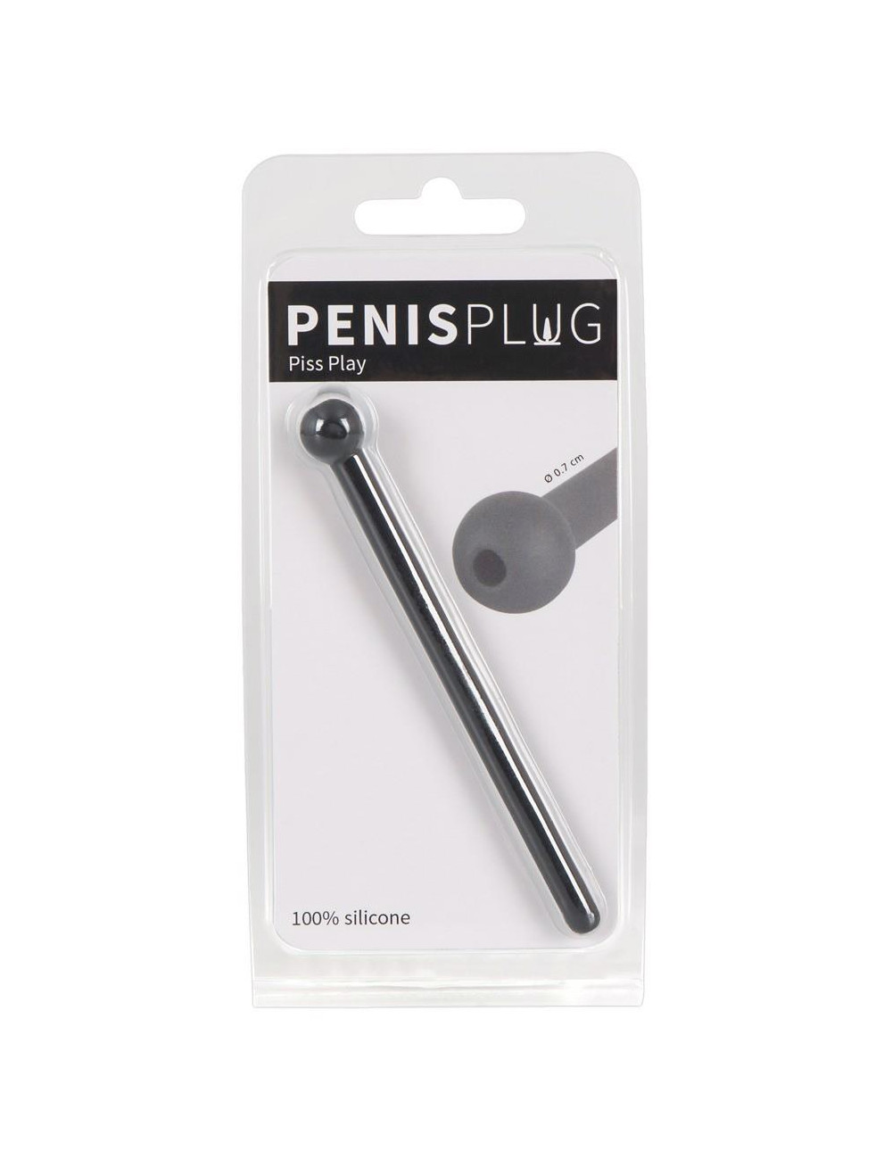 Penis Plug Pas Cnoty czarny - Zabawki BDSM, silikon, 11,8 cm
