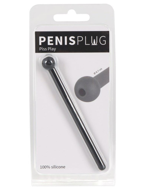Penis Plug Pas Cnoty czarny - Zabawki BDSM, silikon, 11,8 cm