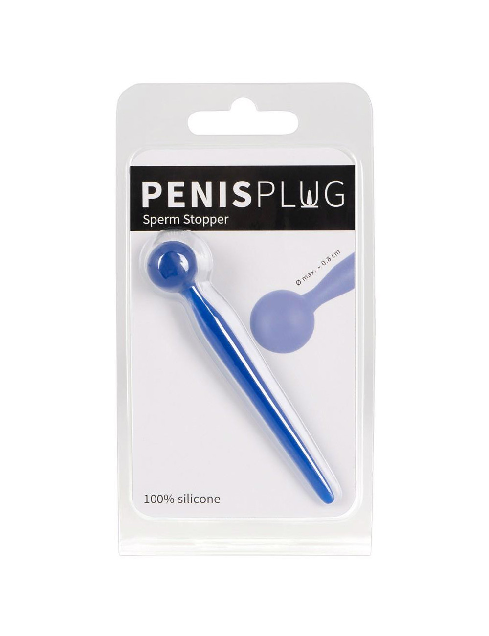 Penis Plug Sperm Stopper - Pas Cnoty, silikonowy, 9,6 cm, Ø 0,4-0,8 cm, BDSM