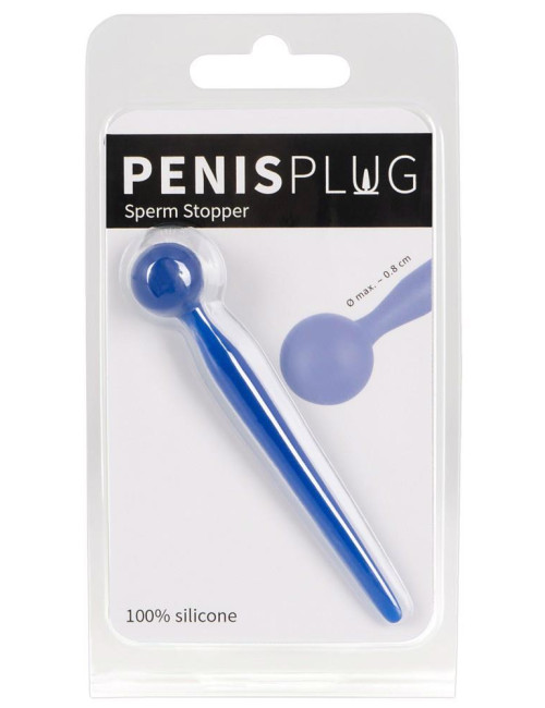 Penis Plug Sperm Stopper - Pas Cnoty, silikonowy, 9,6 cm, Ø 0,4-0,8 cm, BDSM
