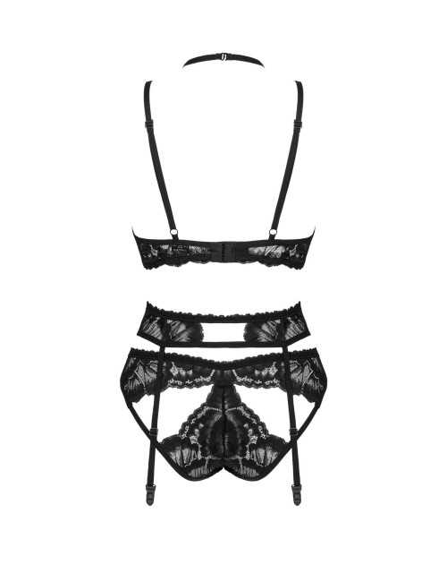 Obsessive Alessya 3-częściowy komplet czarny M/L