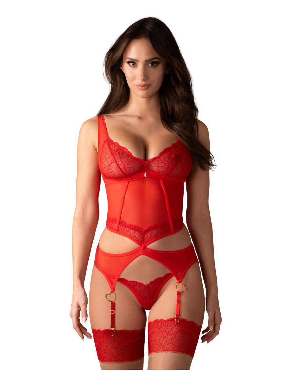 Obsessive Cupide Desir Gorset i Stringi S/M