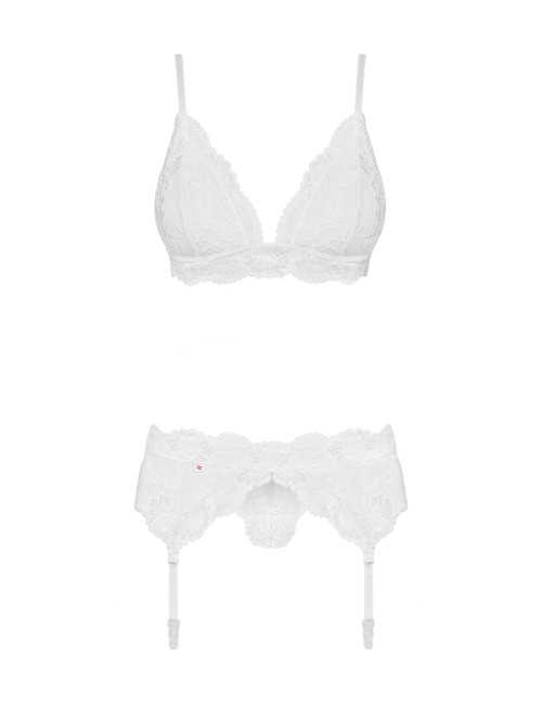 Obsessive 3-częściowy komplet biały L/XL