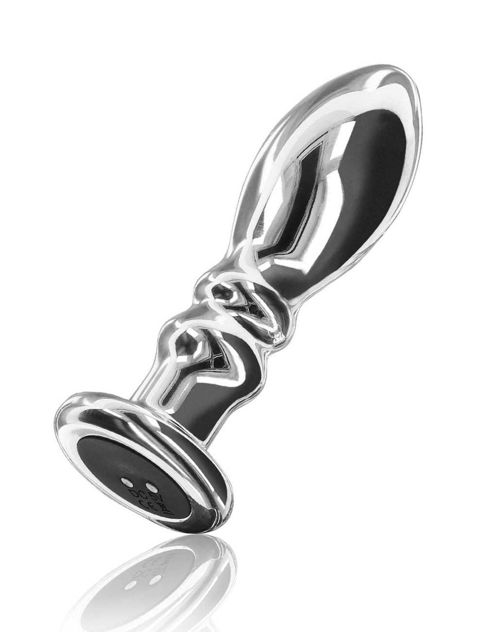 Buttplug Vibr. Ribbed Medium Silver