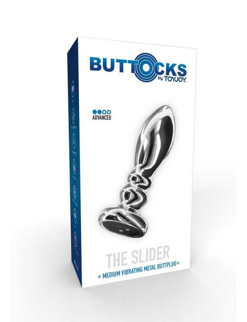 Buttplug Vibr. Ribbed Medium Silver