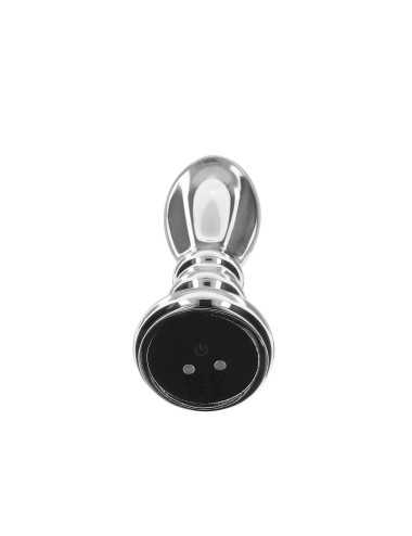 Buttplug Vibr. Ribbed Medium Silver