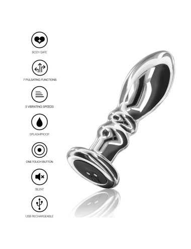 Buttplug Vibr. Ribbed Medium Silver