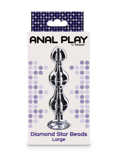 Diamond Star Beads Large Silver