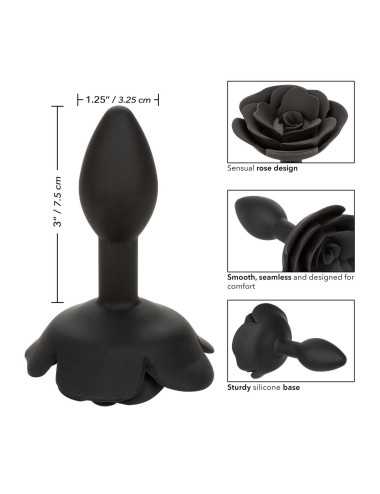 Small Rose Anal Plug Black