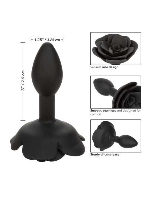 Small Rose Anal Plug Black
