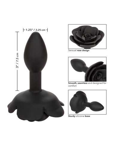 Small Rose Anal Plug Black