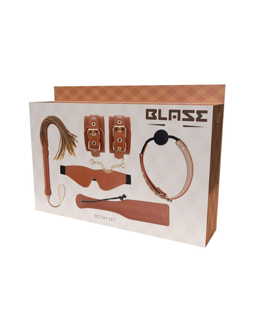 BLAZE ELITE BDSM SET COGNAC VEGAN LEATHER
