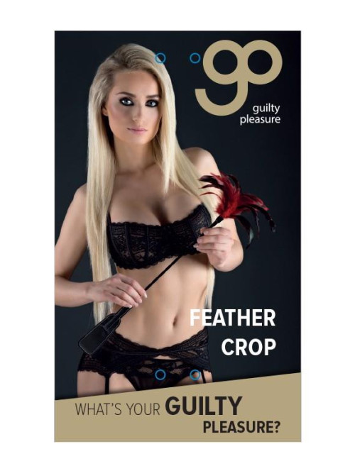 GP Feather Crop Black/Red – Bicz BDSM z piórkami, łaskotki