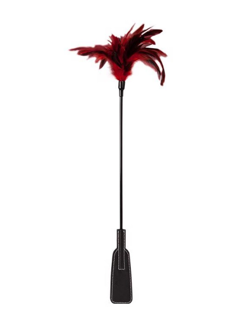 GP Feather Crop Black/Red – Bicz BDSM z piórkami, łaskotki