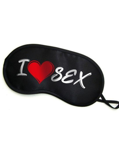 Maska na oczy BDSM I LOVE SEX – miękka opaska, bezpieczna dla ciała