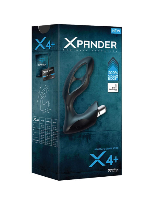 XPANDER Prostata X4+ - Plug prostaty, masażer analny, zabawki prostaty, USB ładowany, PowerRocket, SMALL