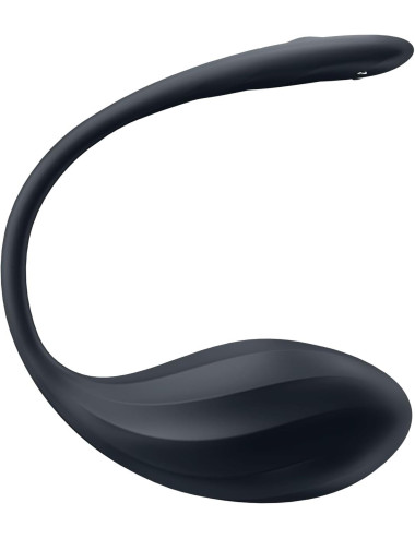 Ribbed Petal Black Connect App - Jajko wibrator z aplikacją Satisfyer, silikon IPX7