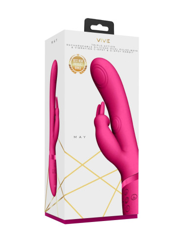 May - Pulse-Wave & C-spot & G-Spot Rabbit - Pink