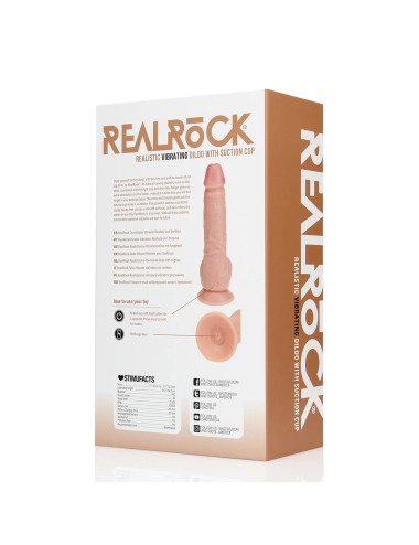 Vibrating Regular Straight Cock with Balls - 7" / 18 cm - Flesh