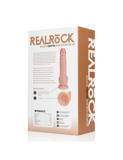Vibrating Regular Straight Cock with Balls - 7" / 18 cm - Flesh