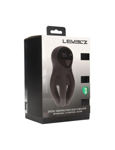Digital Vibrating Silicone Penis Head Stimulator with Tentacles - Black