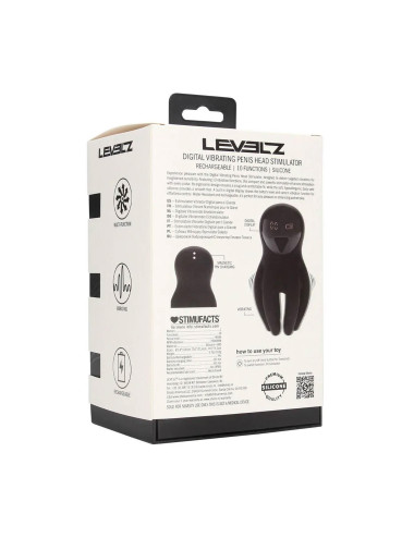 Digital Vibrating Silicone Penis Head Stimulator with Tentacles - Black