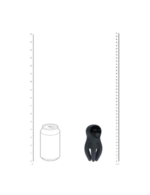 Digital Vibrating Silicone Penis Head Stimulator with Tentacles - Black