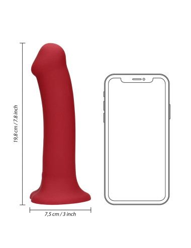 Non-Phallic Vibrating Dildo - Large - Raspberry Red