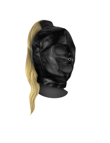 Maska BDSM z blond kucykiem czarna