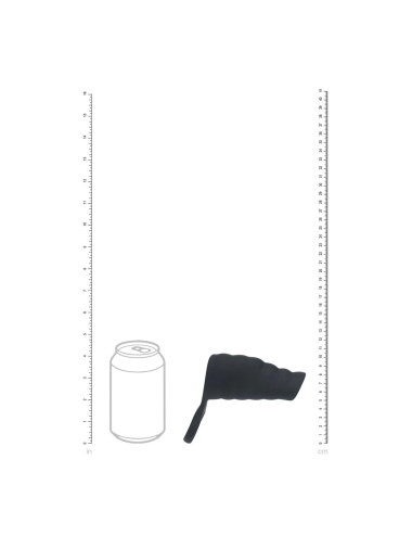 Vibrating Ribbed Silicone Cock Sleeve and Ball Ring - Black
