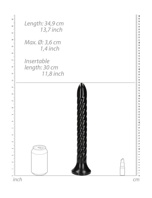 Ouch! Zakręcony Korek Analny Snake 30 cm Czarny