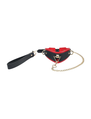 Milan Collection - Collar with Leash - Black/Red