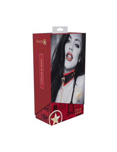 Milan Collection - Collar with Leash - Black/Red