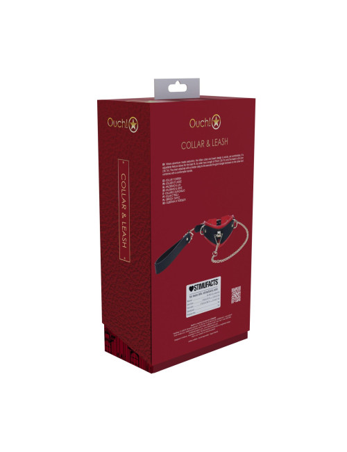 Milan Collection - Collar with Leash - Black/Red