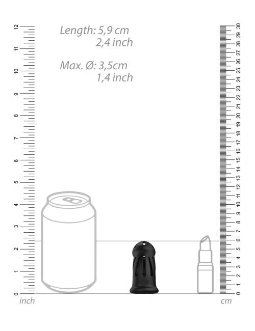 Model 27 Ultra Soft Silicone Chastity Cage Black - Pas Cnoty BDSM