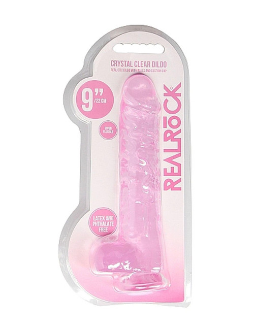 9 / 23 cm Realistic Dildo With Balls - Pink