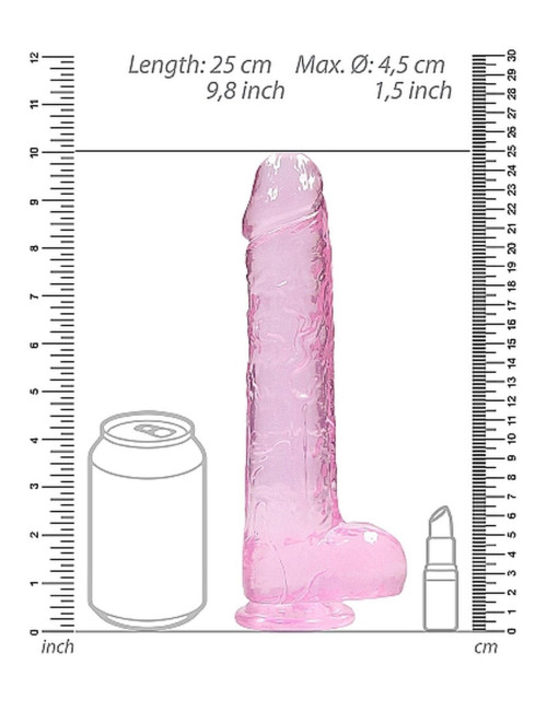 9 / 23 cm Realistic Dildo With Balls - Pink