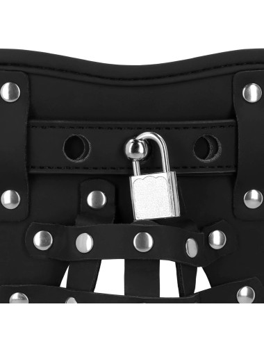 PU Leather Chastity Jock - Black