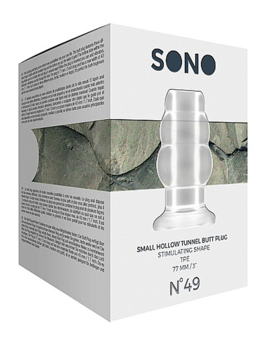 No.49 - Small Hollow Tunnel Butt Plug - 3 Inch - Translucent