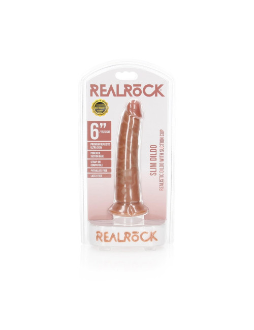 RealRock Smukłe Realistyczne Dildo z Przyssawką 15,5 cm