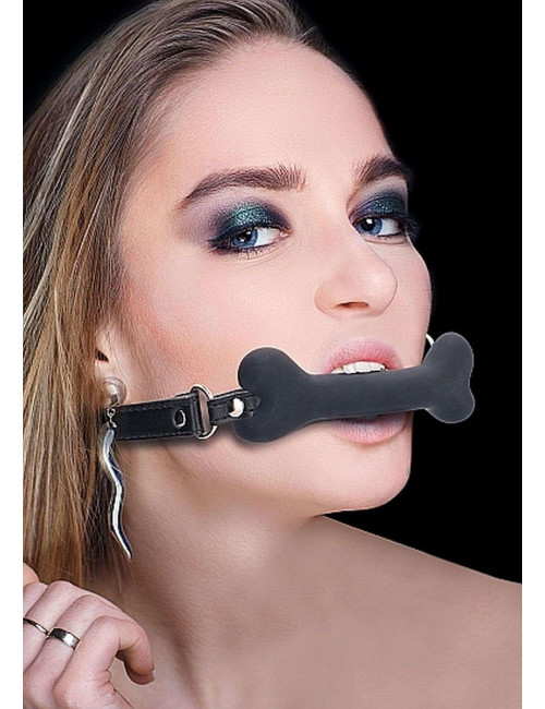 Ouch! Bone Gag – Czarny gadżet BDSM knebel