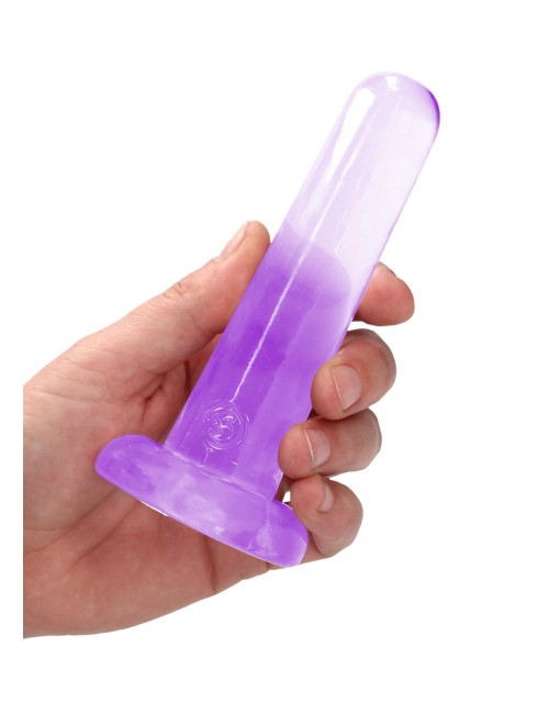 RealRock Gładkie Dildo z Przyssawką 13,5 cm Fioletowe