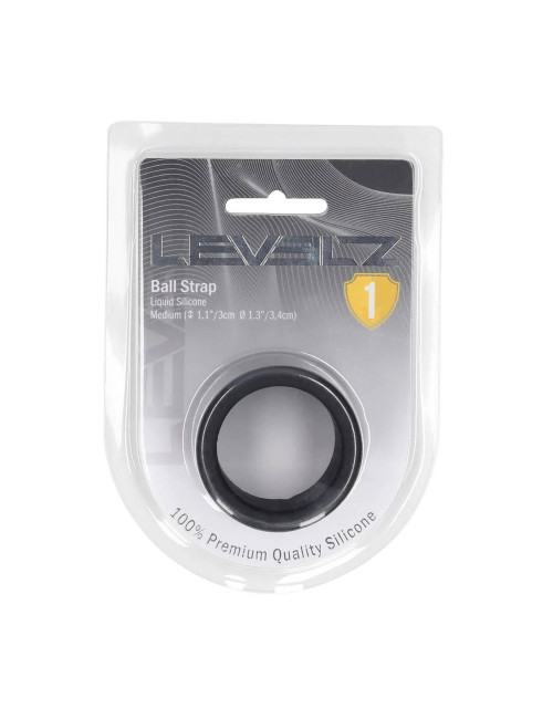 Levelz Liquid Silicone Pasek na Jądra Rozmiar M Czarny